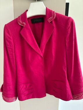 Elie Tahari Hot Pink Linen-Blend Blazer